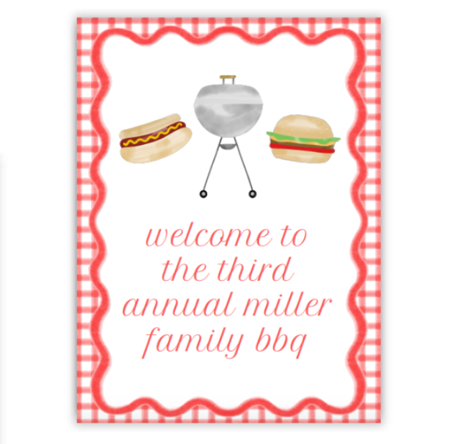 BBQ Party Sign