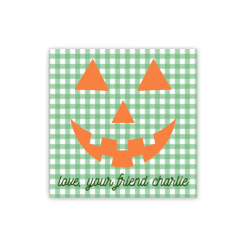 Green Gingham Jack Gift Tags / Stickers