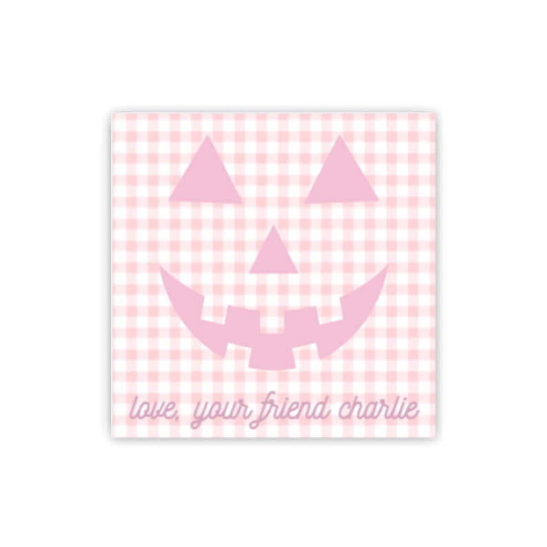 Pink Gingham Jack Gift Tags / Stickers