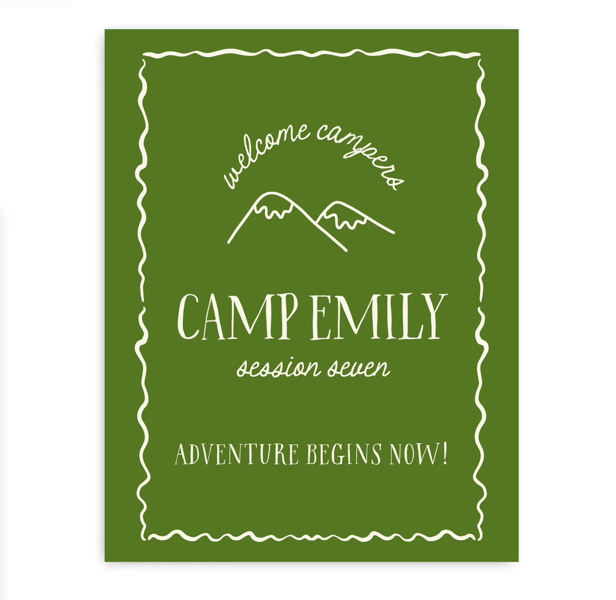 Camp Party Sign / Poster