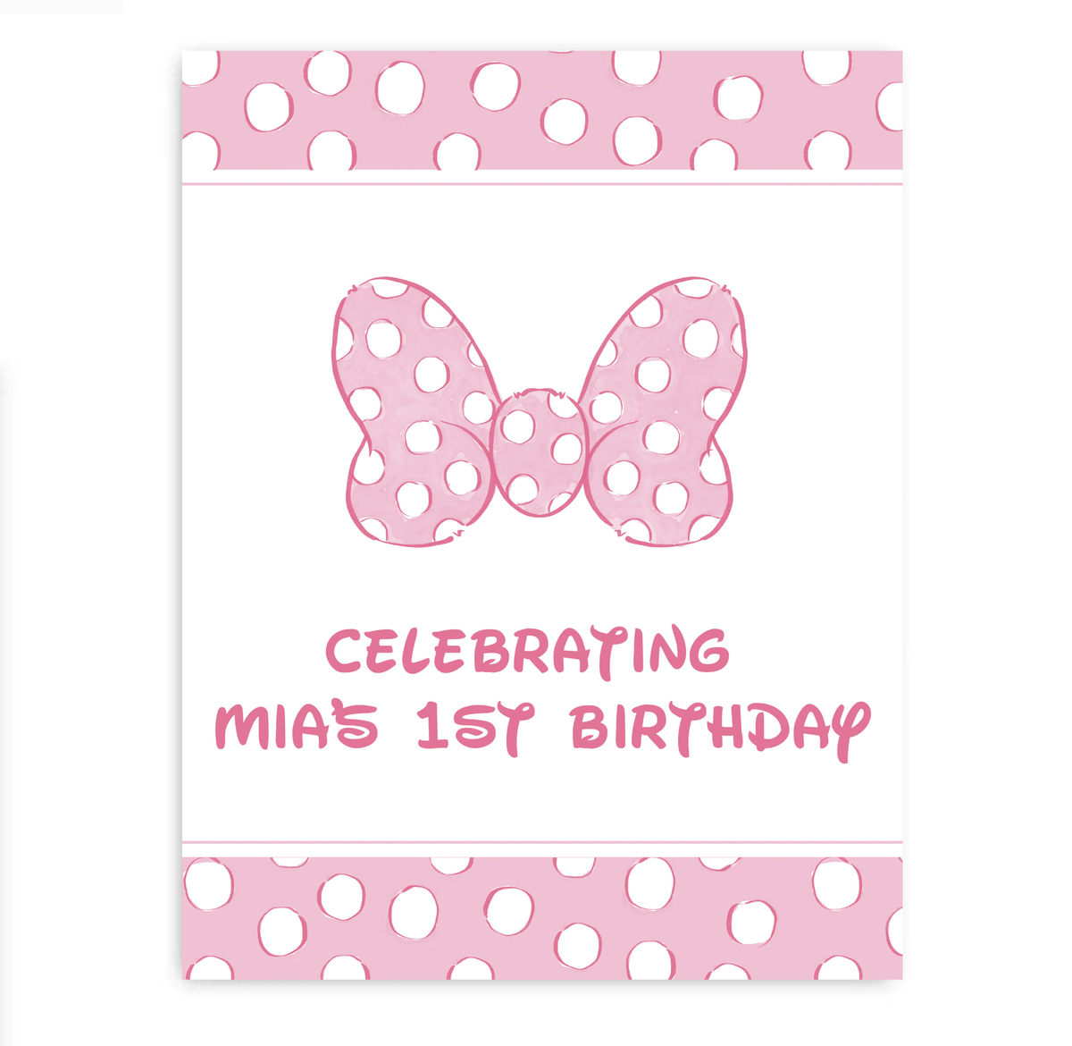 Polka Dot Bow Party Sign