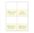 Yellow Gingham Masters Placecards / Buffet Labels