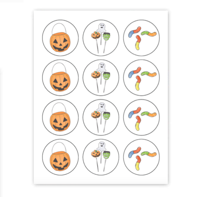October Candy Cupcake Toppers