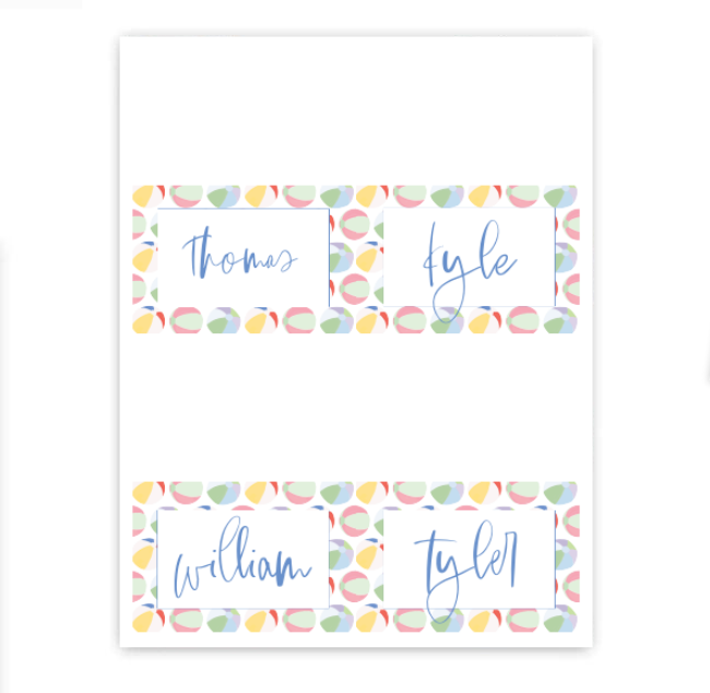 Beach Balls Placecards / Buffet Labels
