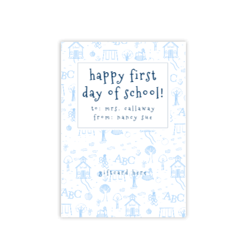 School Toile Giftcard Holder