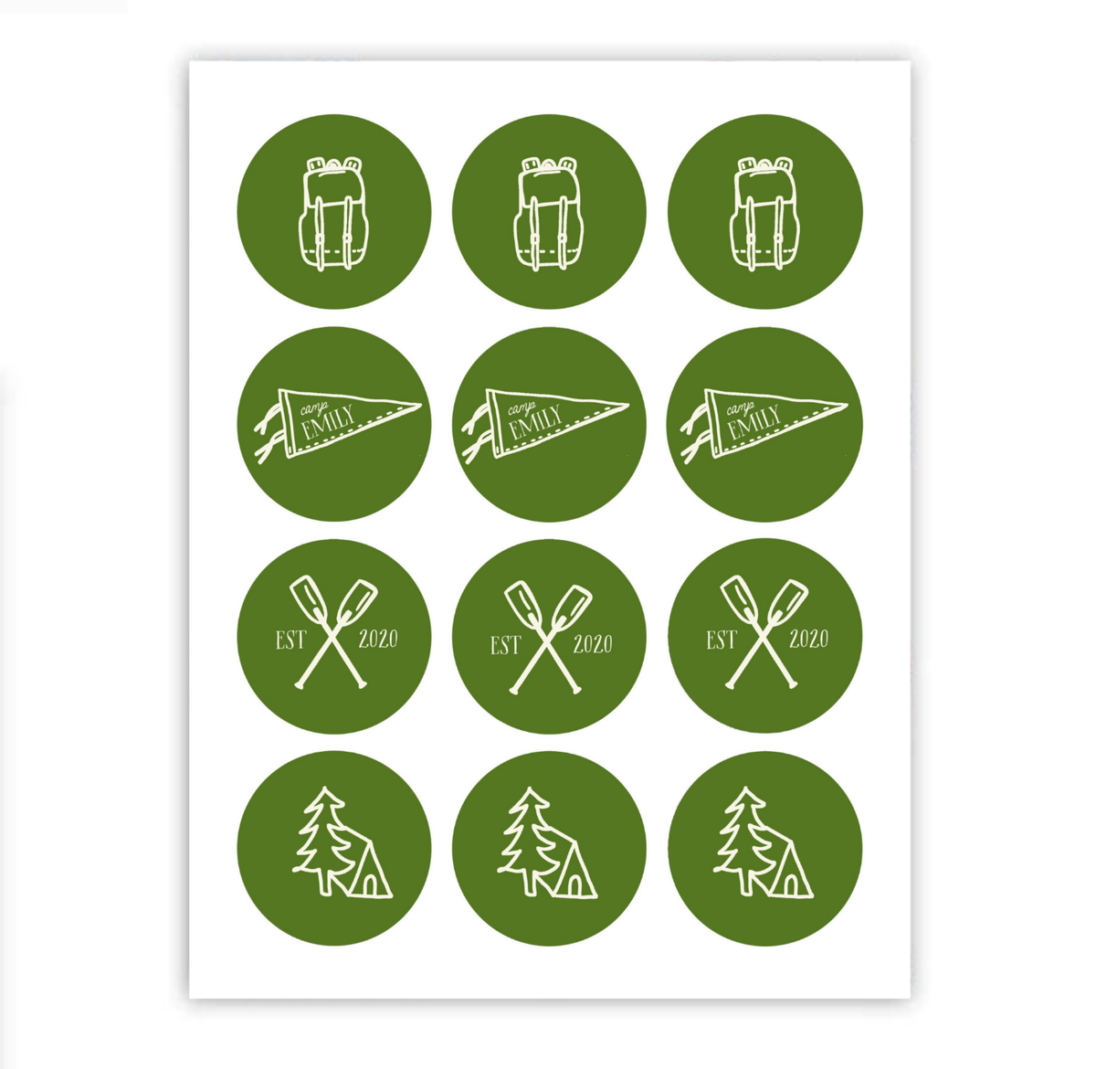 Camp Party Cupcake Toppers