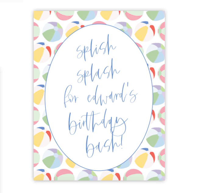 Beach Balls Party Sign