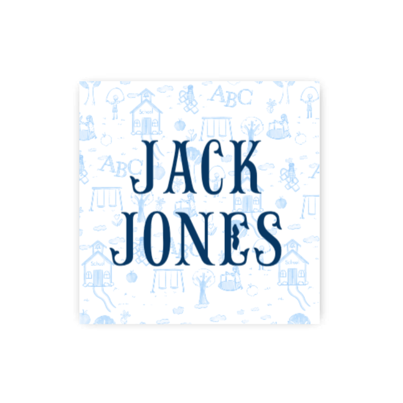 School Toile Gift Tags / Stickers