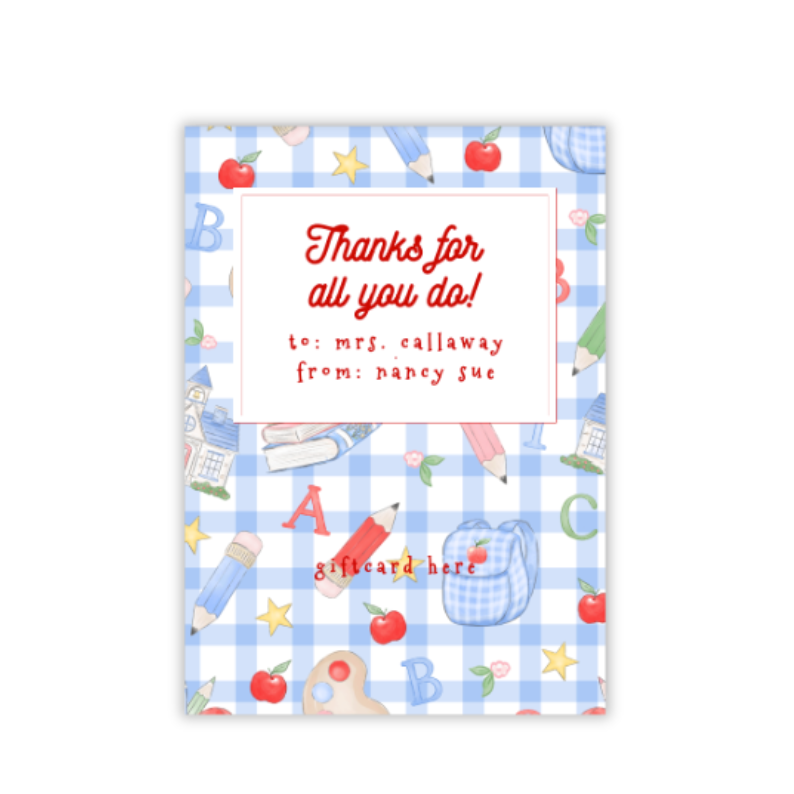 School Days Giftcard Holder
