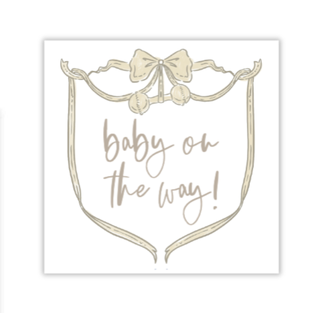 Tan Baby Announcement Sign