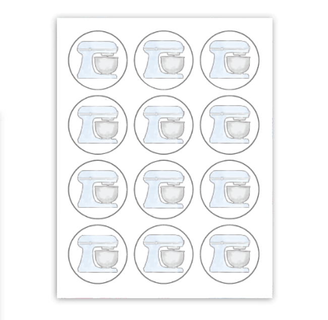 Kitchen Mixer Cupcake Toppers