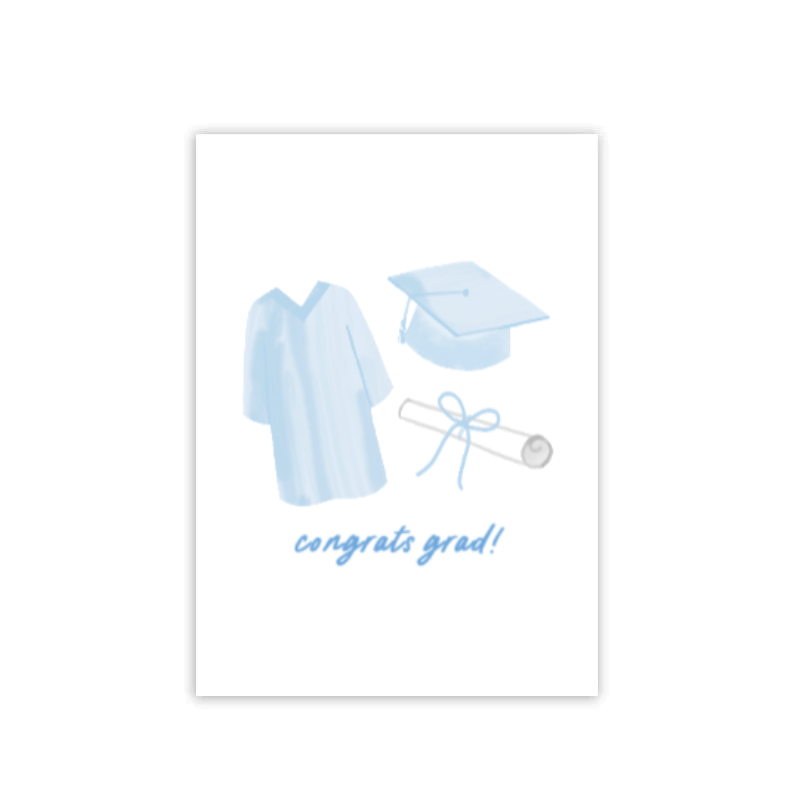 Blue Folded Grad Card