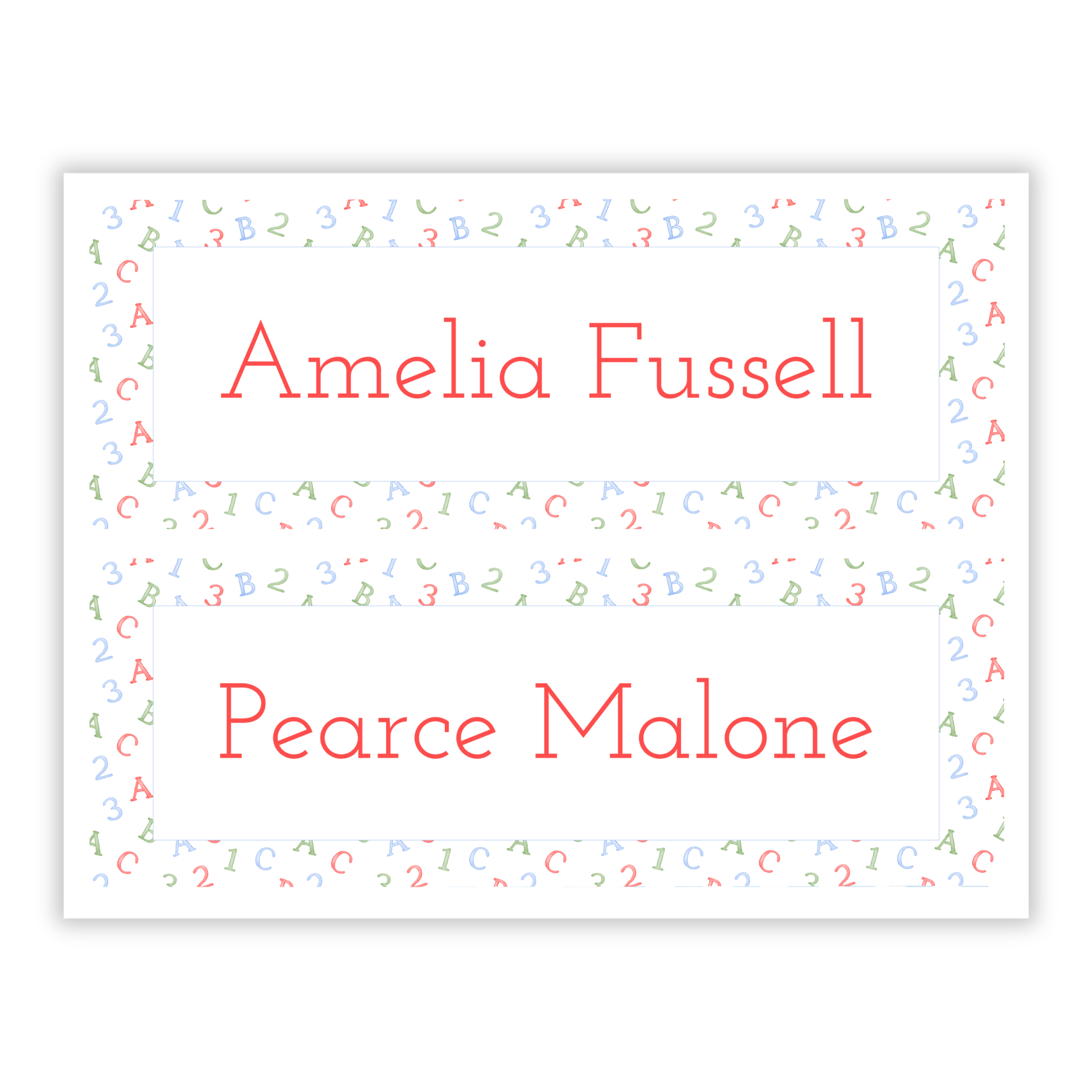 Primary Learning Fun Desk Labels