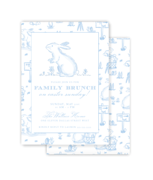 Blue Toile Invitation