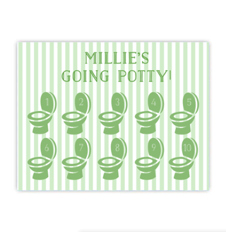 Green Pastel Stripe Potty Chart