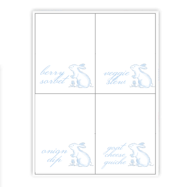 Bunny Toile Placecards