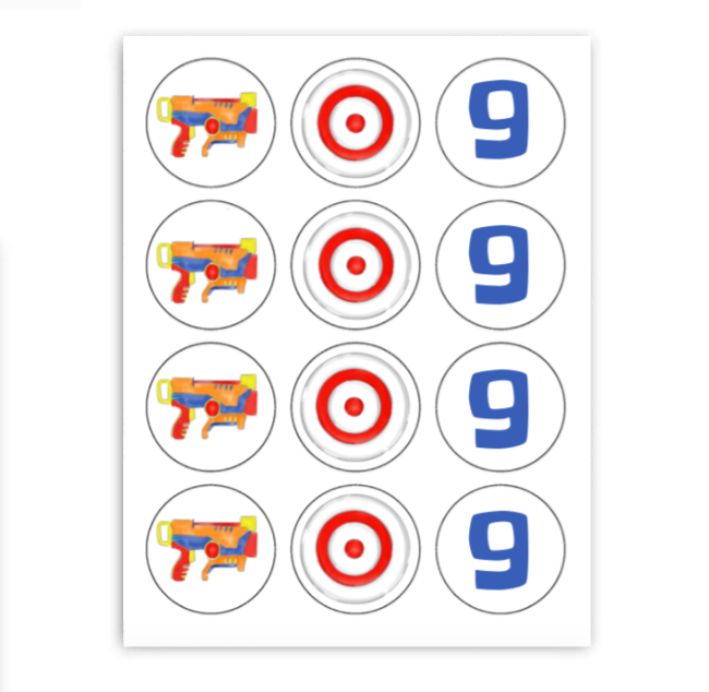 Nerf Cupcake Toppers