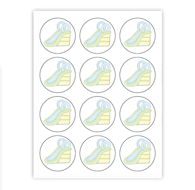 Blue Waterslide Cupcake Toppers