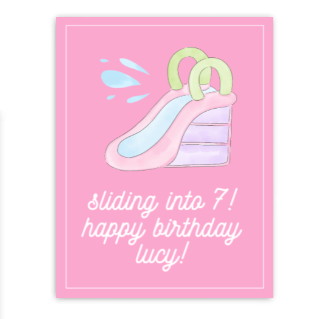 Pink Waterslide Party Sign