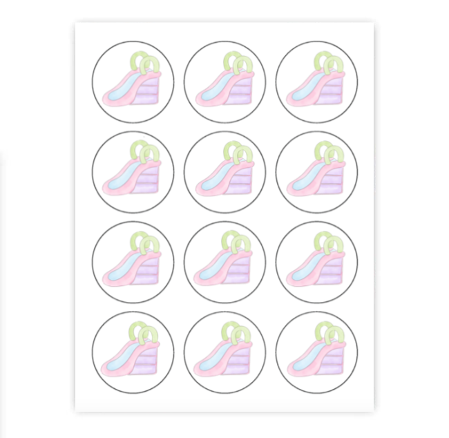 Pink Waterslide Cupcake Toppers