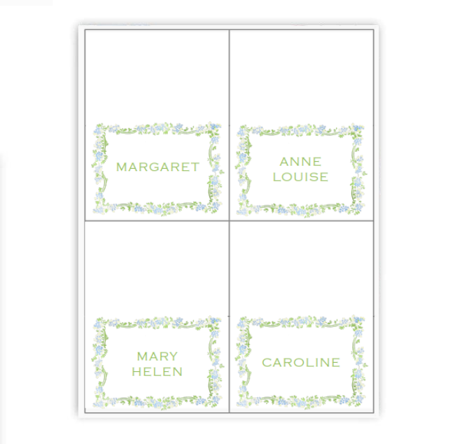 Green Fields Placecards / Buffet Labels