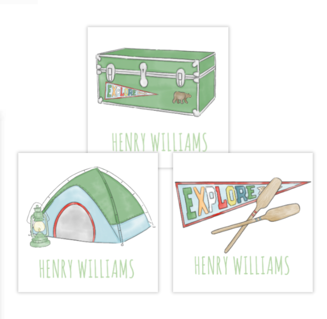 Boy's Summer Camp Stickers