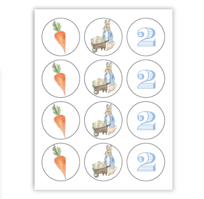 Classic Peter Rabbit Cupcake Toppers