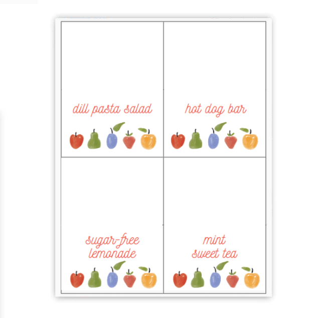Caterpillar Placecards / Buffet Labels