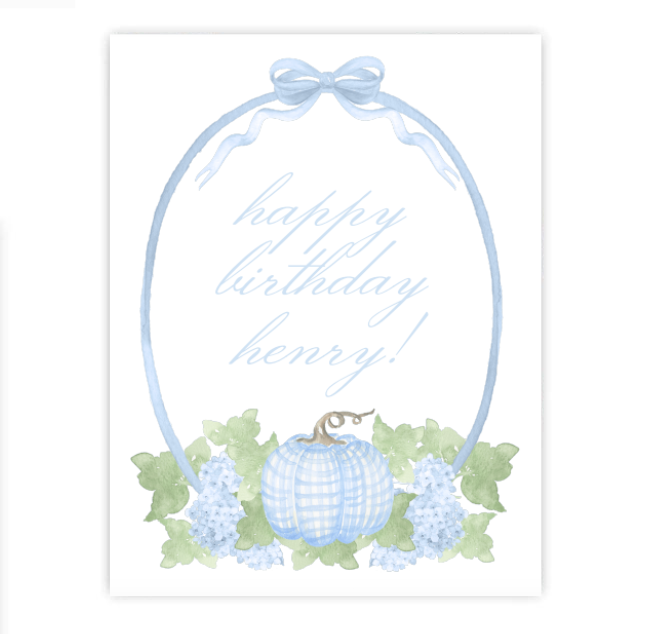 Blue Pumpkin Patch Party Sign