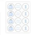 Blue Pumpkin Patch Party Cupcake Toppers
