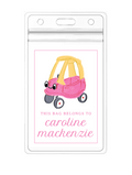Pink Cozy Coupe Bag Tag