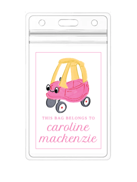 Pink Cozy Coupe Bag Tag