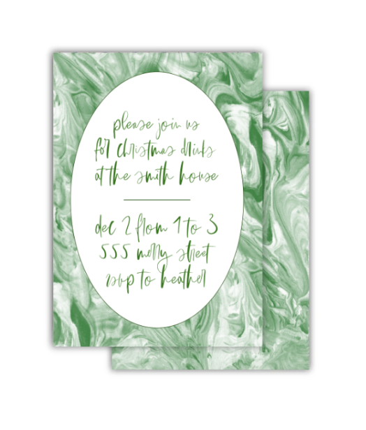 Green Marble Invitation