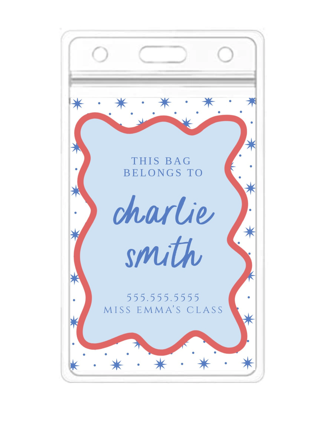 Blue Star Bag Tag