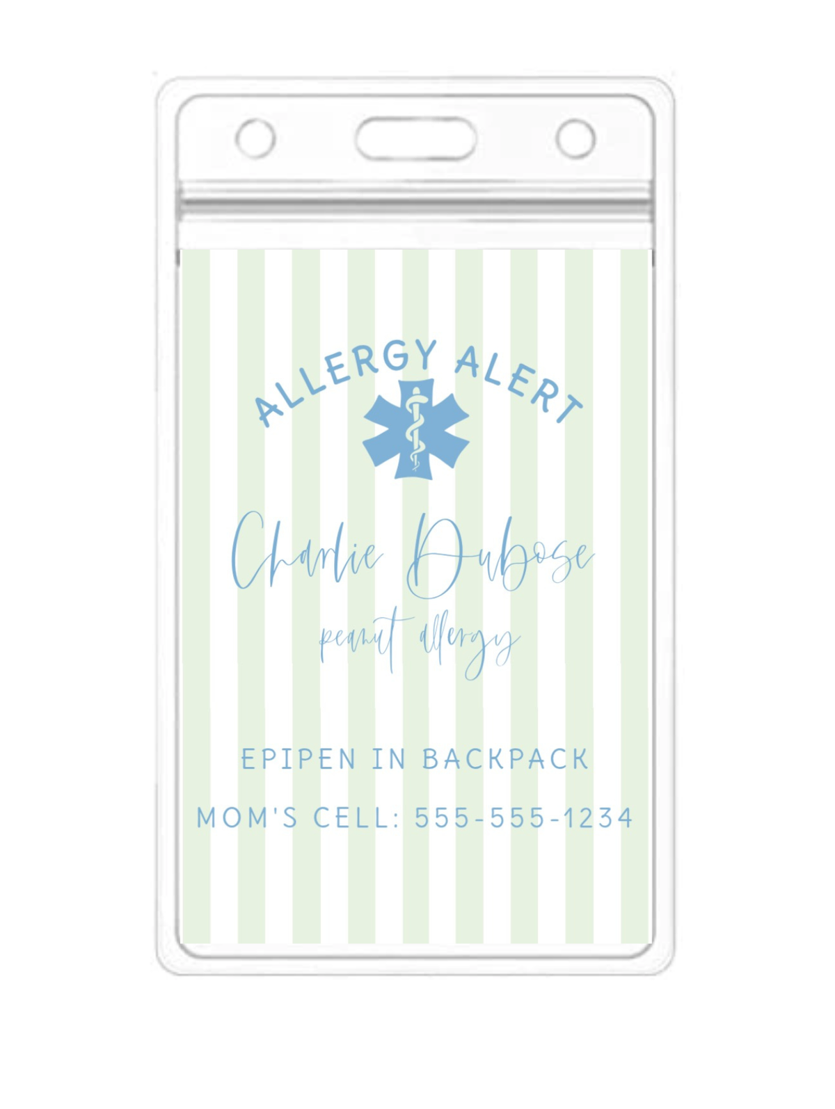 Children's Allergy Bag Tag