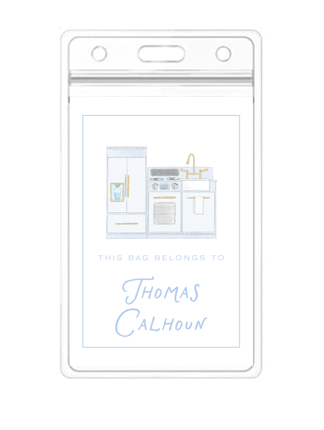 Blue Play Kitchen Bag Tag