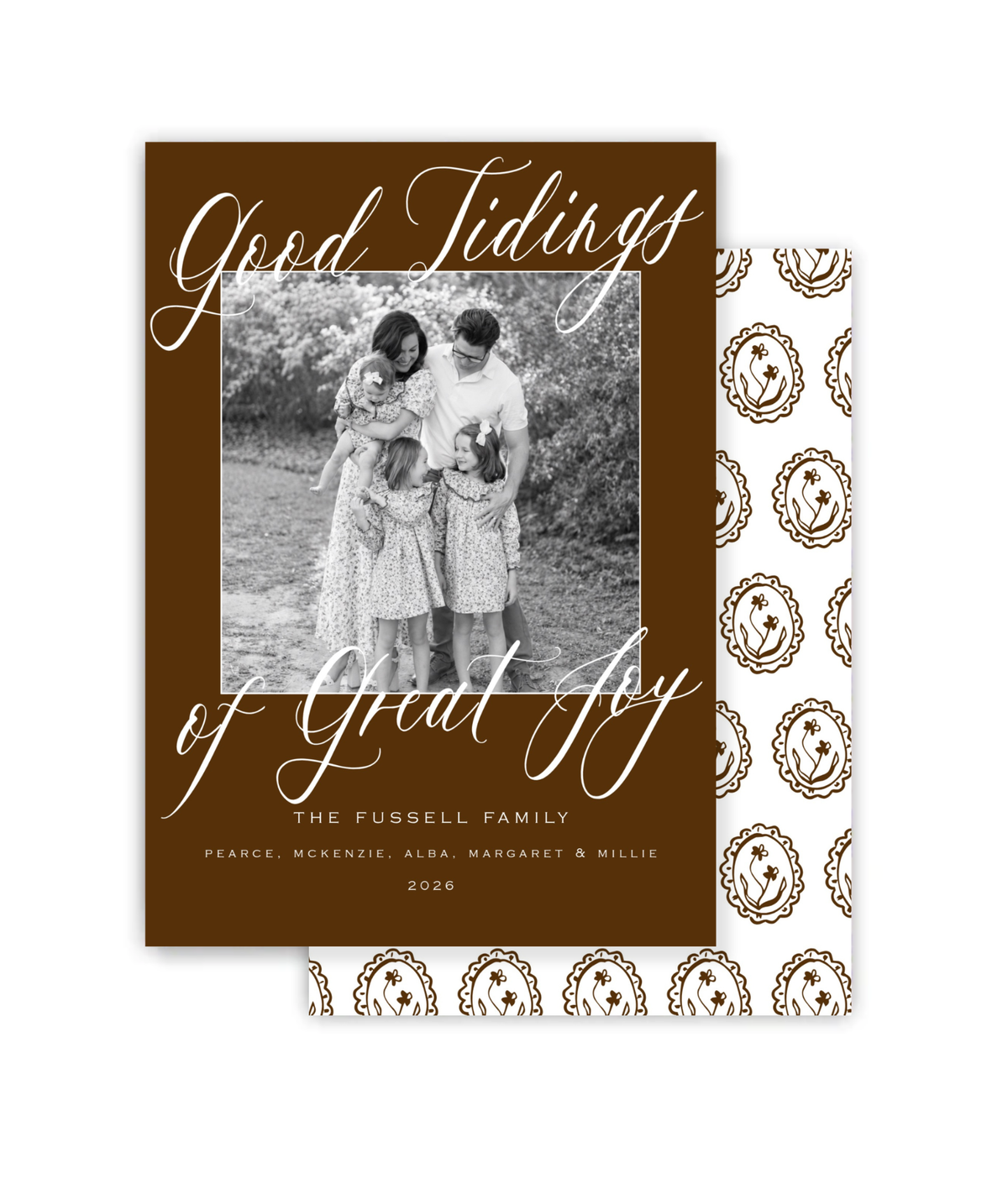 Brown Good Tidings Christmas Card
