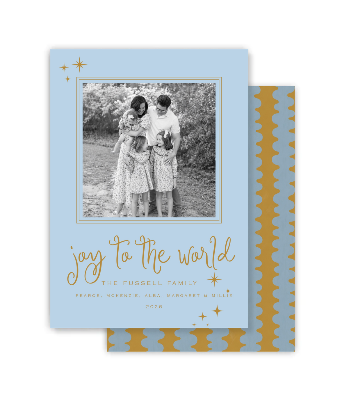 Blue Starry Night Christmas Card