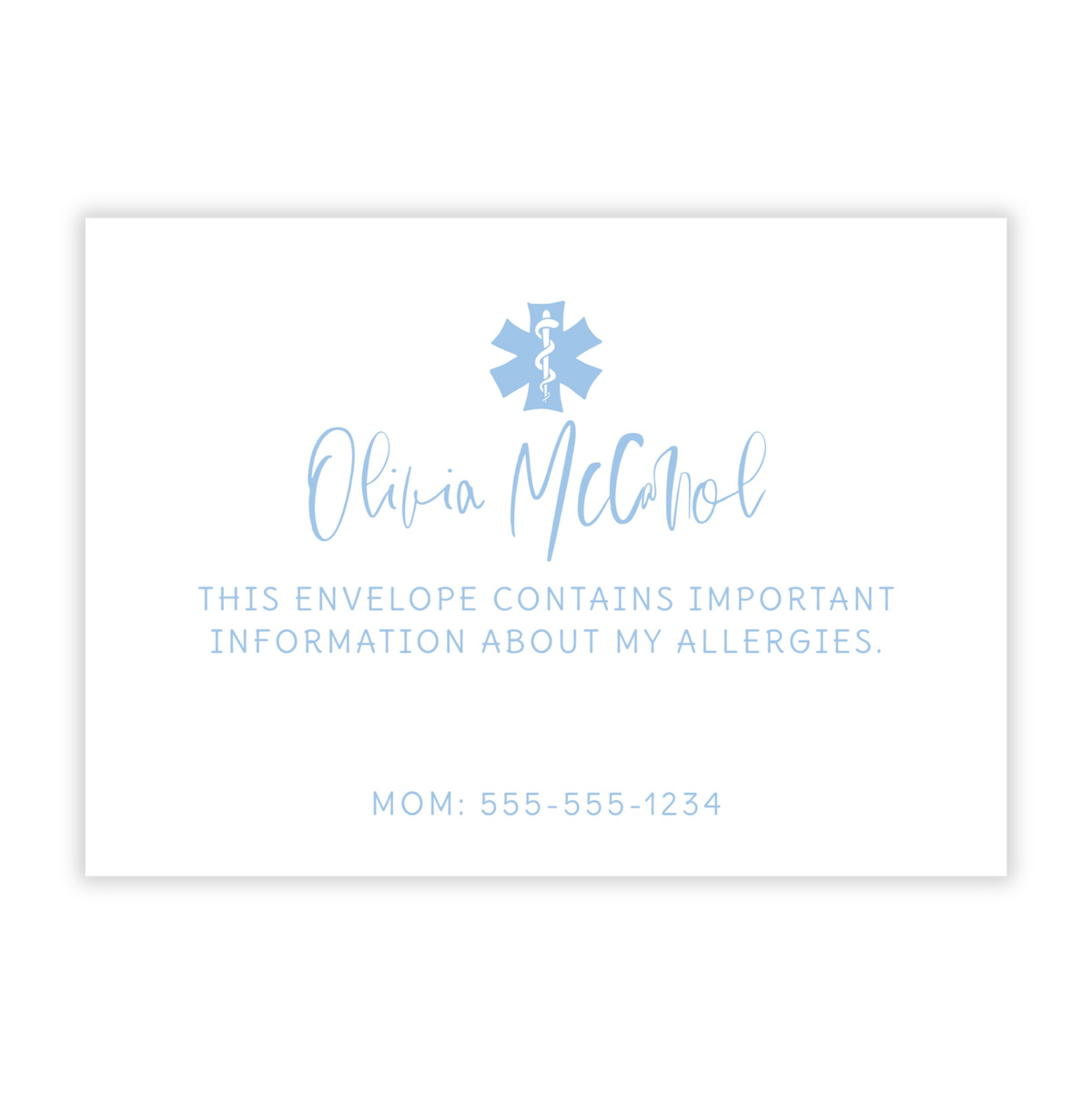 Children's Allergy Envelope