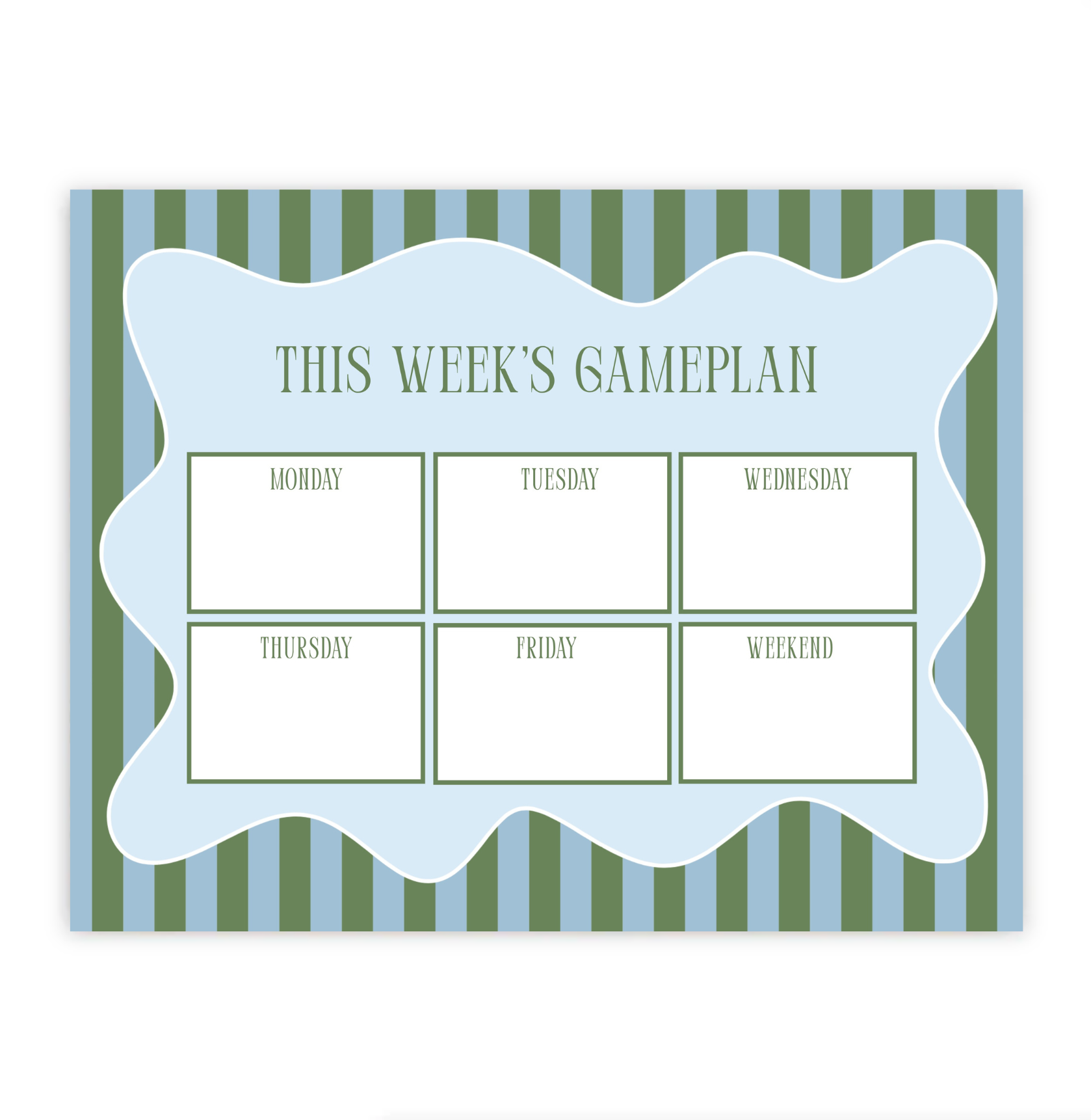 Green Meets Blue Weekly Deskpad