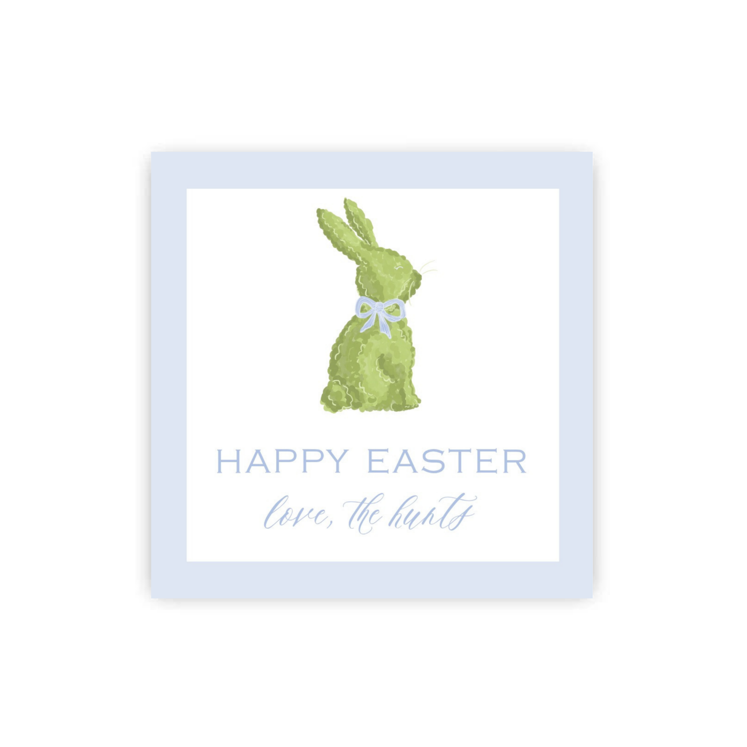 Blue Topiary Bunny Gift Tags / Stickers