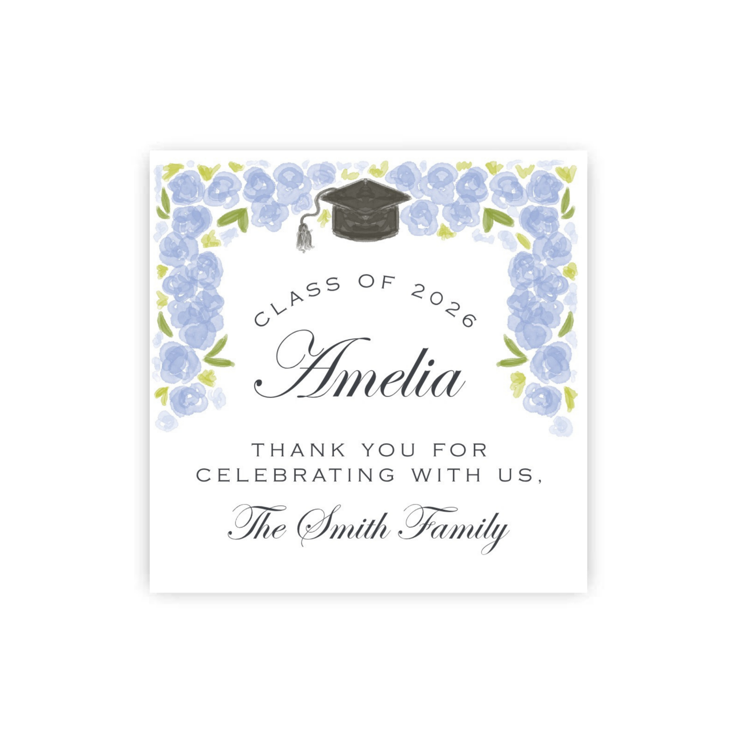 Hydrangea Graduation Gift Tags / Sticker