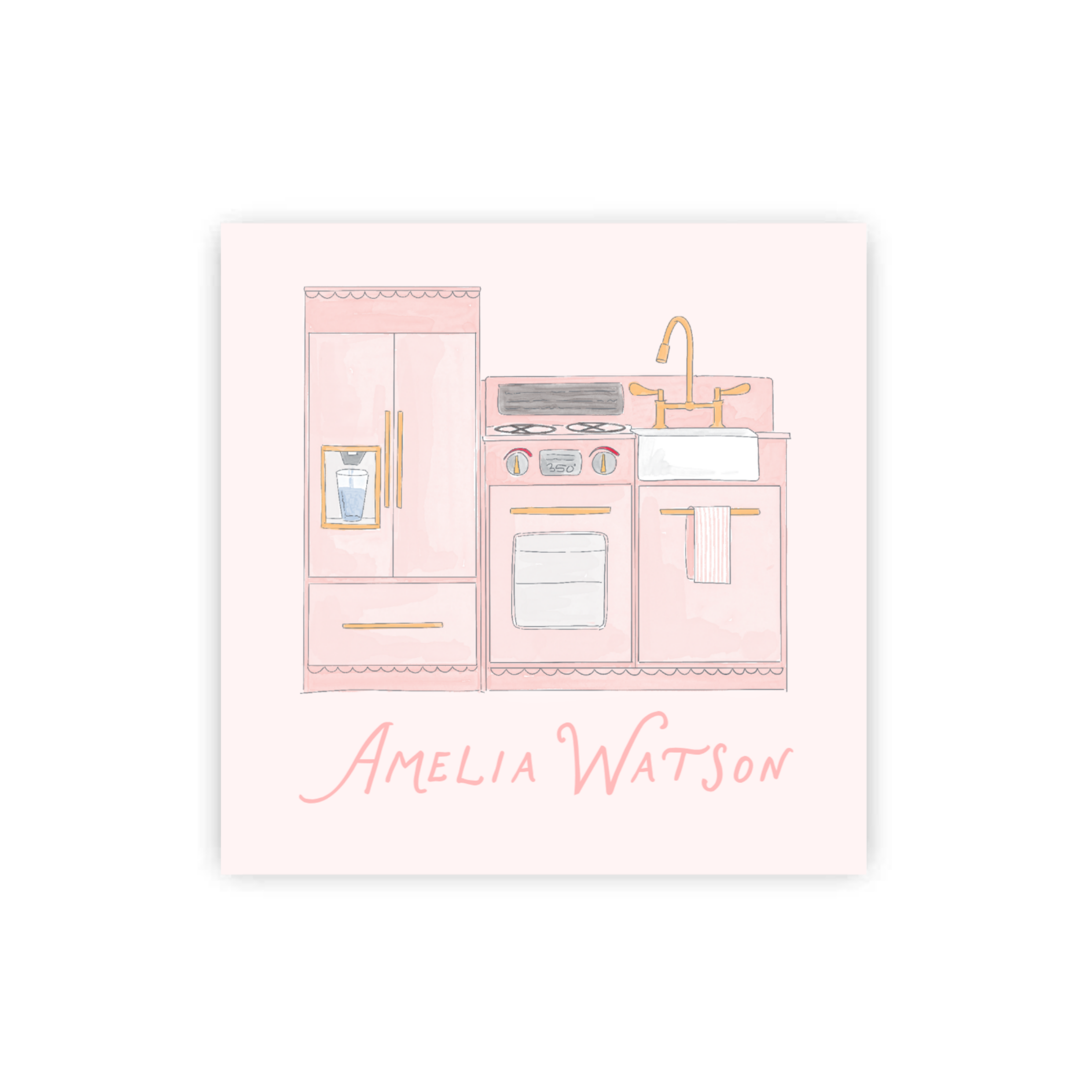 Pink Play Kitchen Tags / Stickers