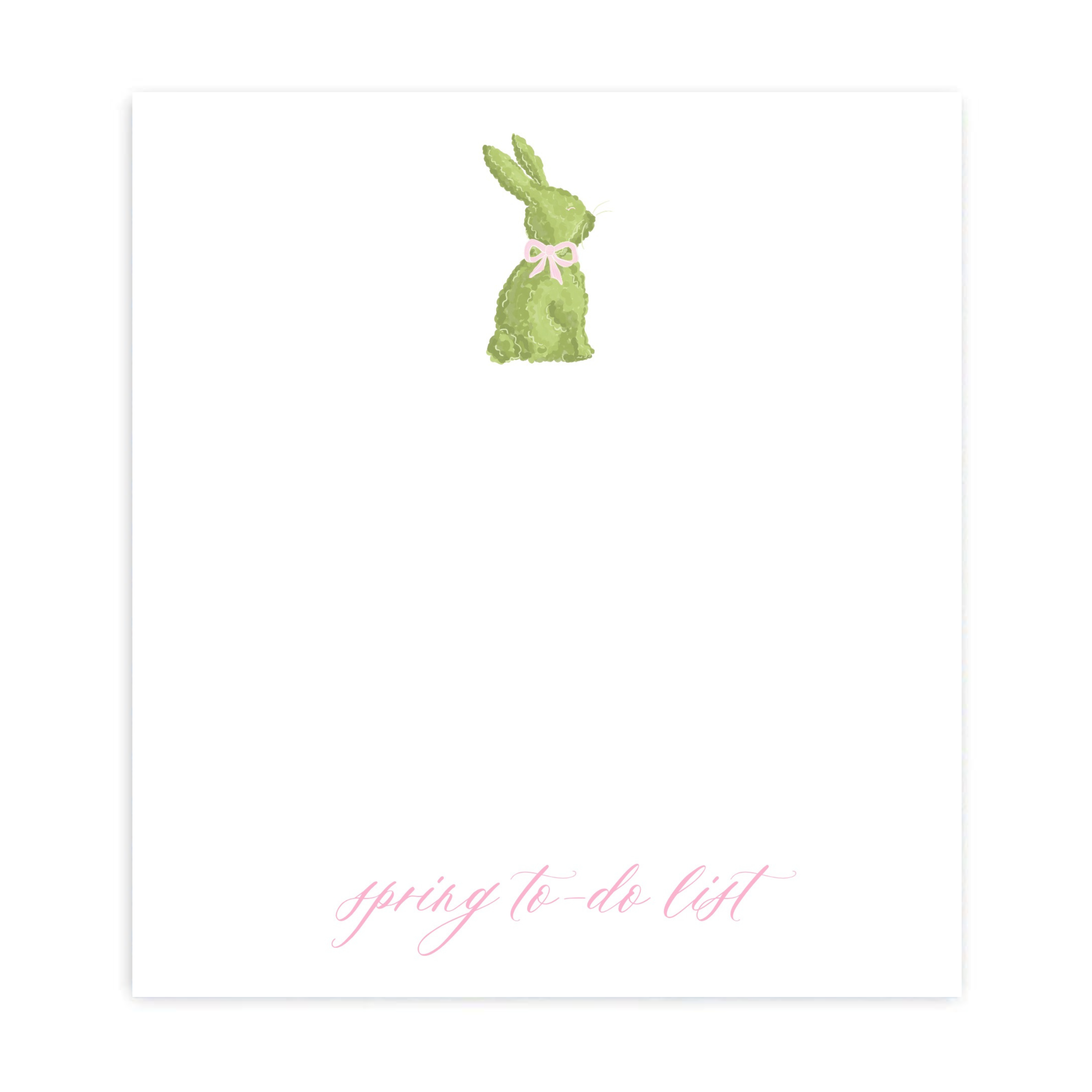 Pink Topiary Bunny Notepad