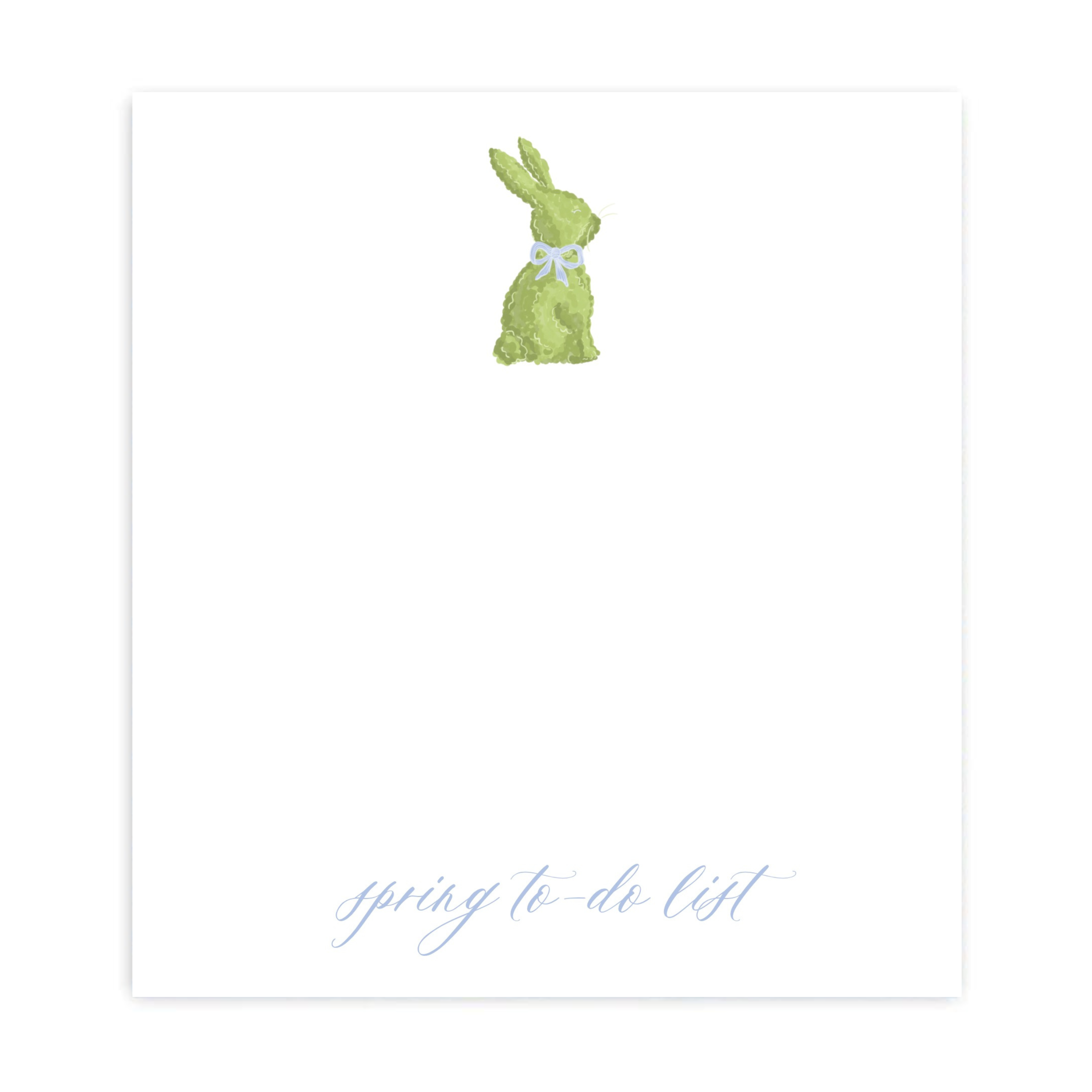 Blue Topiary Bunny Notepad