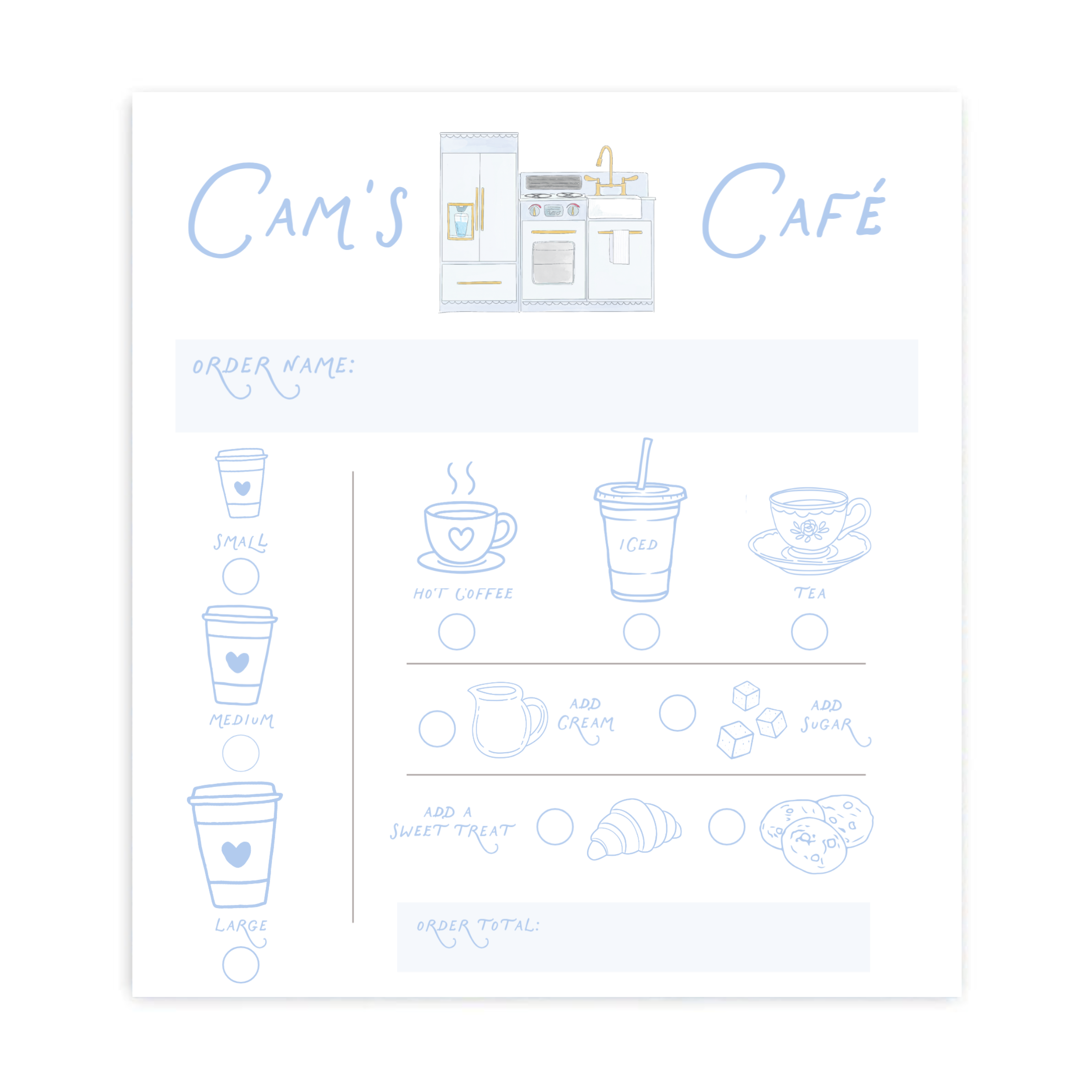 Blue Play Kitchen Café Menu