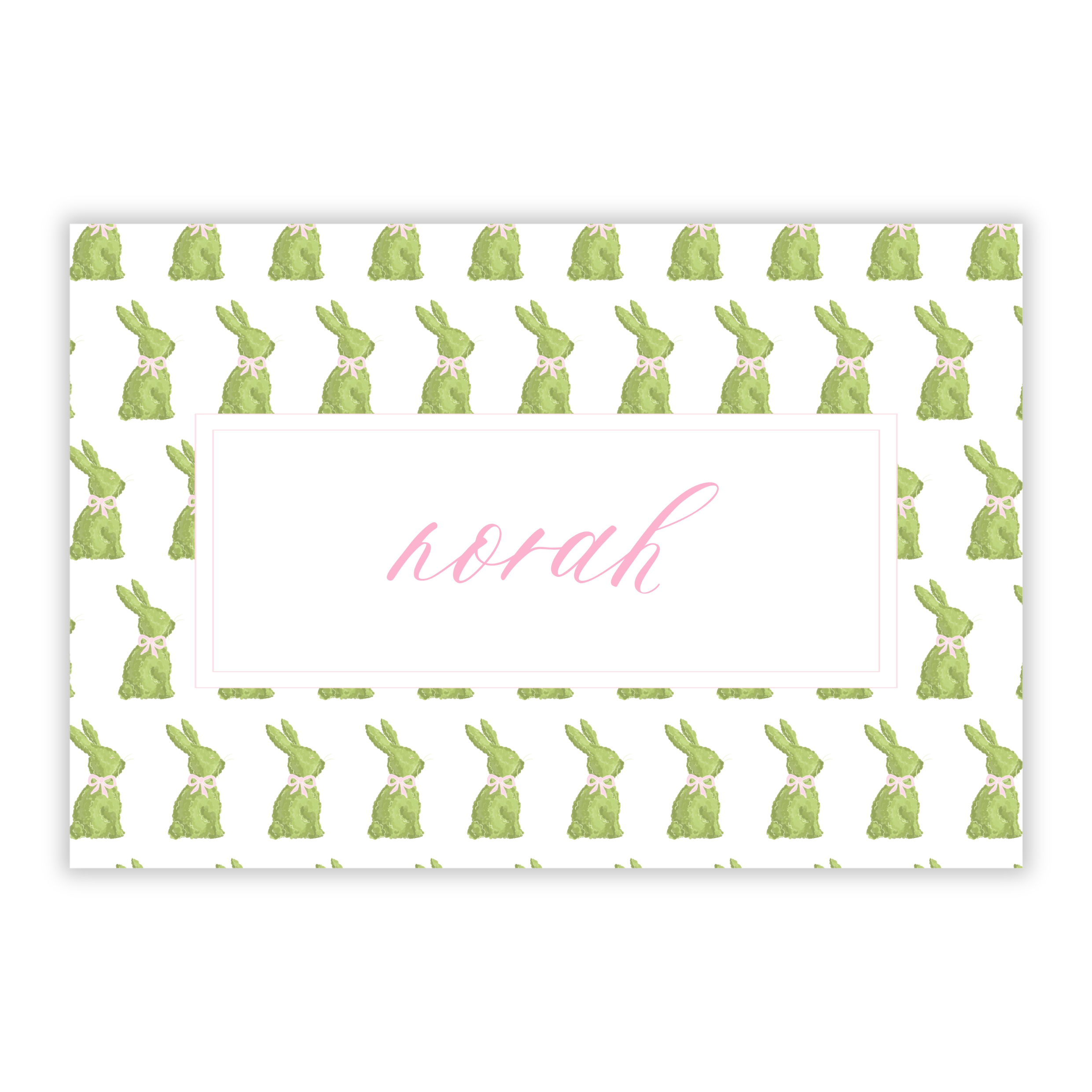 Pink Topiary Bunny Placemat