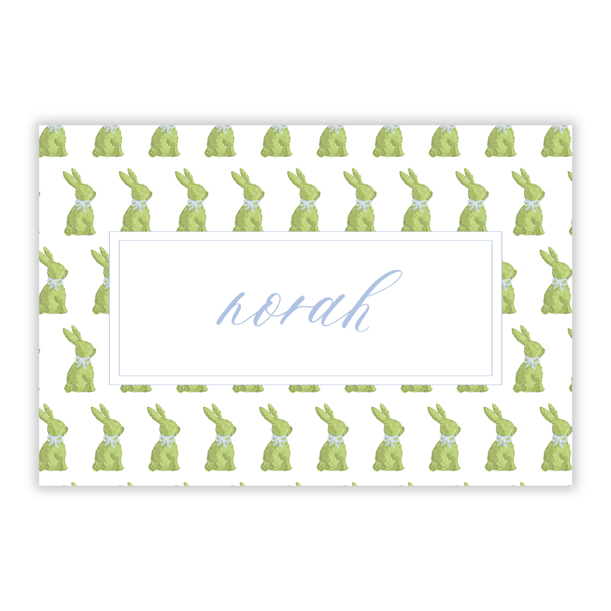 Blue Topiary Bunny Placemat