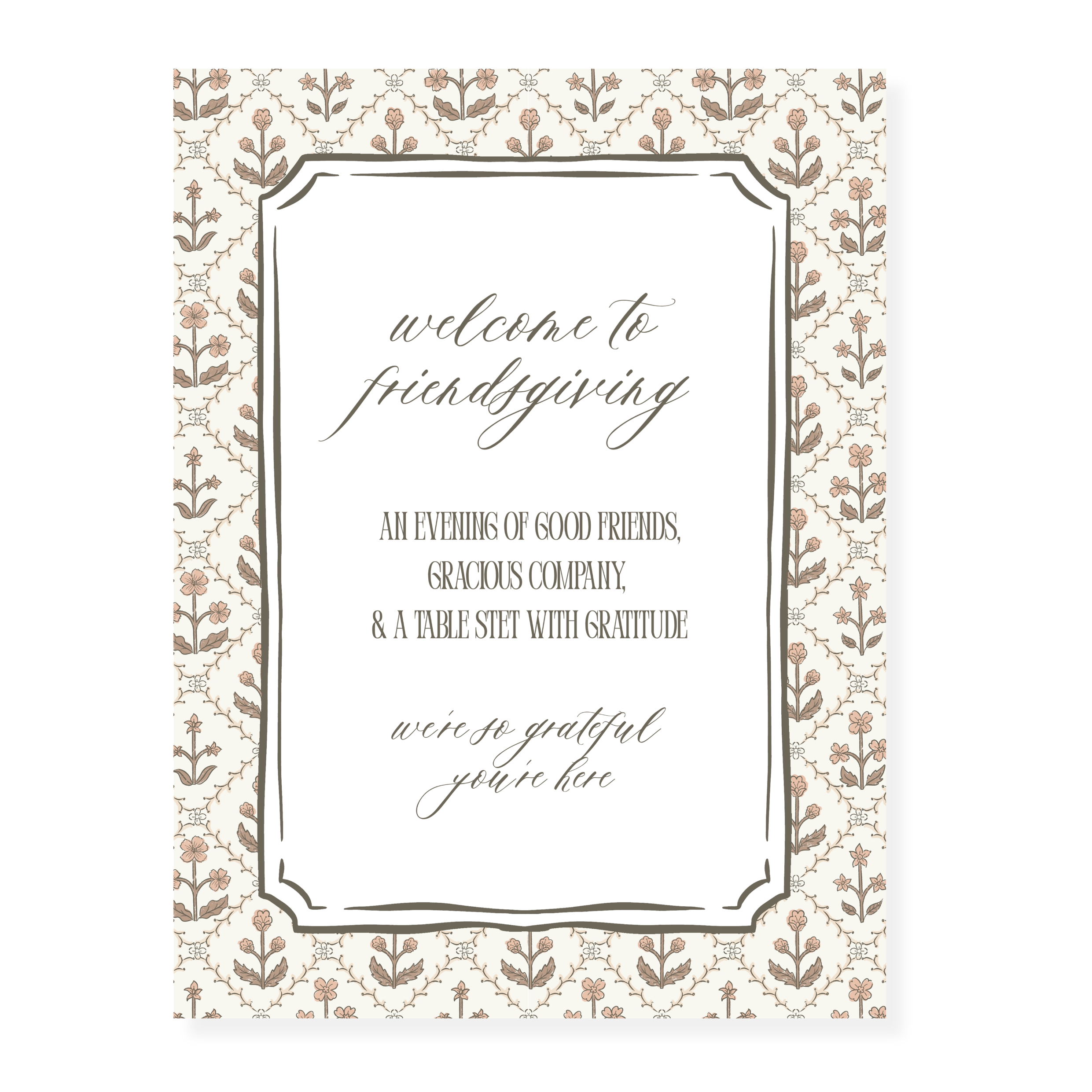 Fall Blockprint Party Sign / Poster