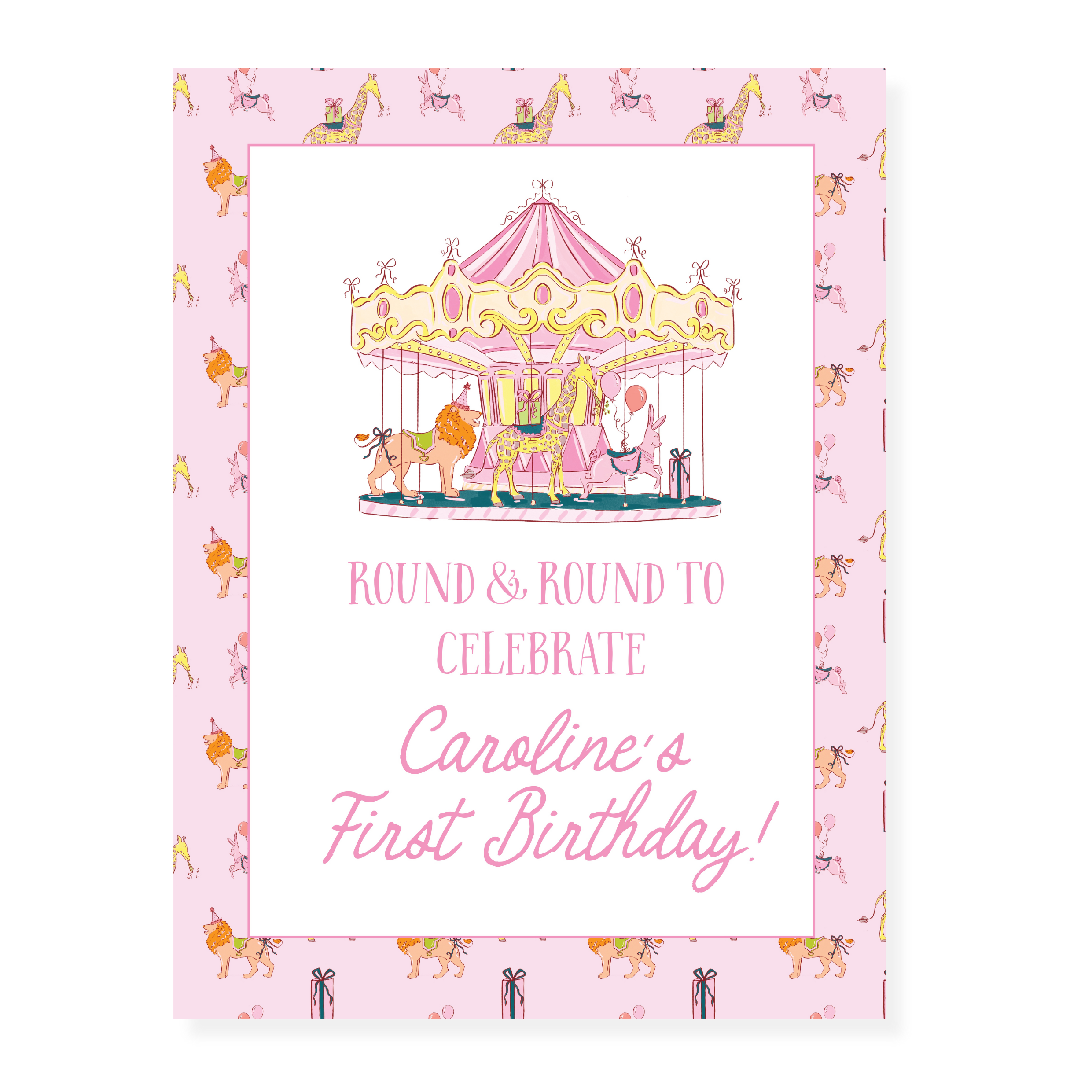 Carousel Party Sign and Poster